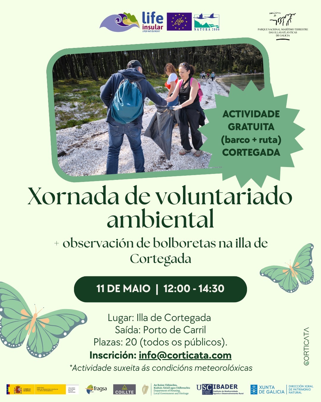 2025/05/11: LIFE INSULAR organizes a butterfly-watching day on Cortegada Island