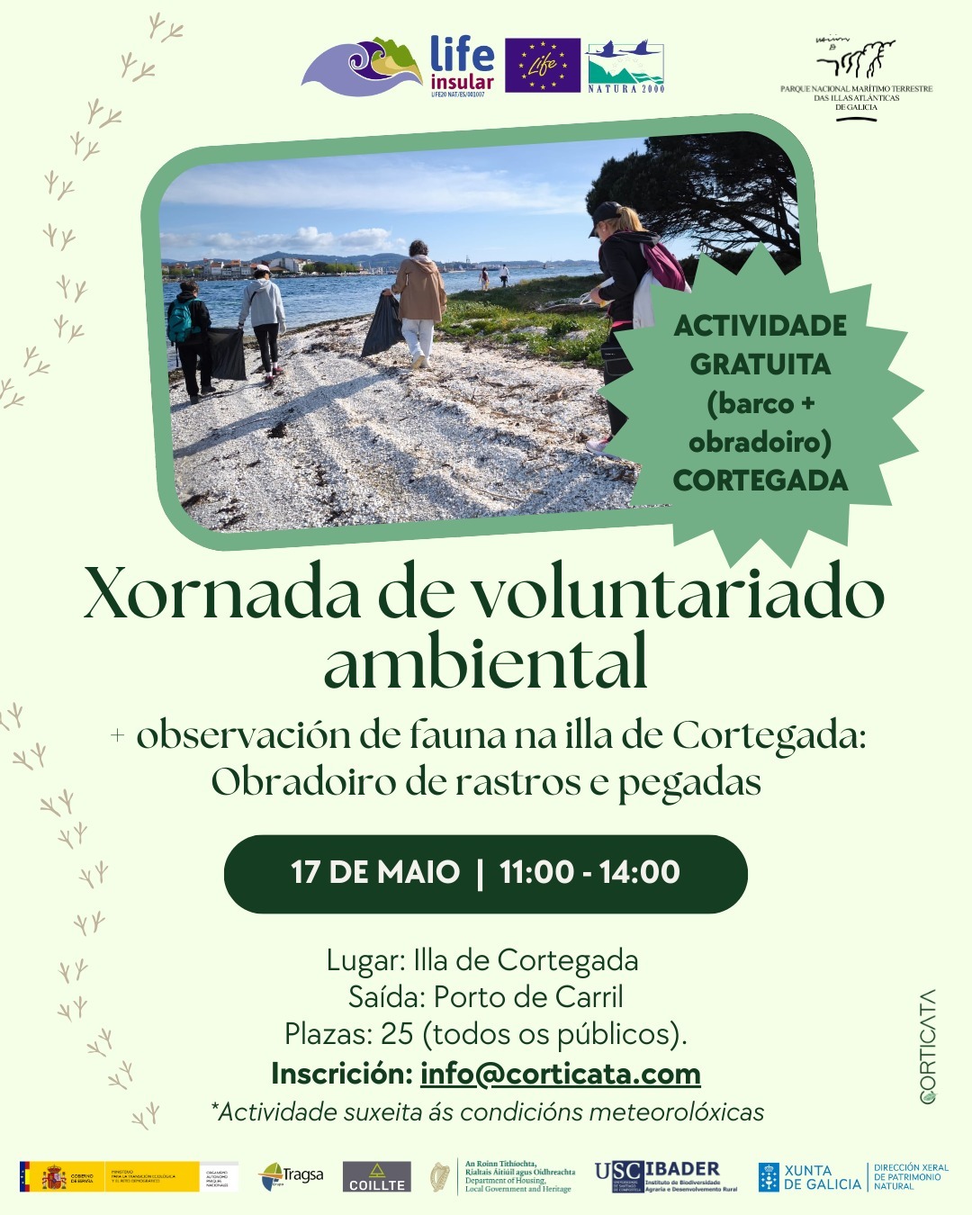 2025/05/17: LIFE INSULAR organizes an environmental volunteer day on Cortegada Island