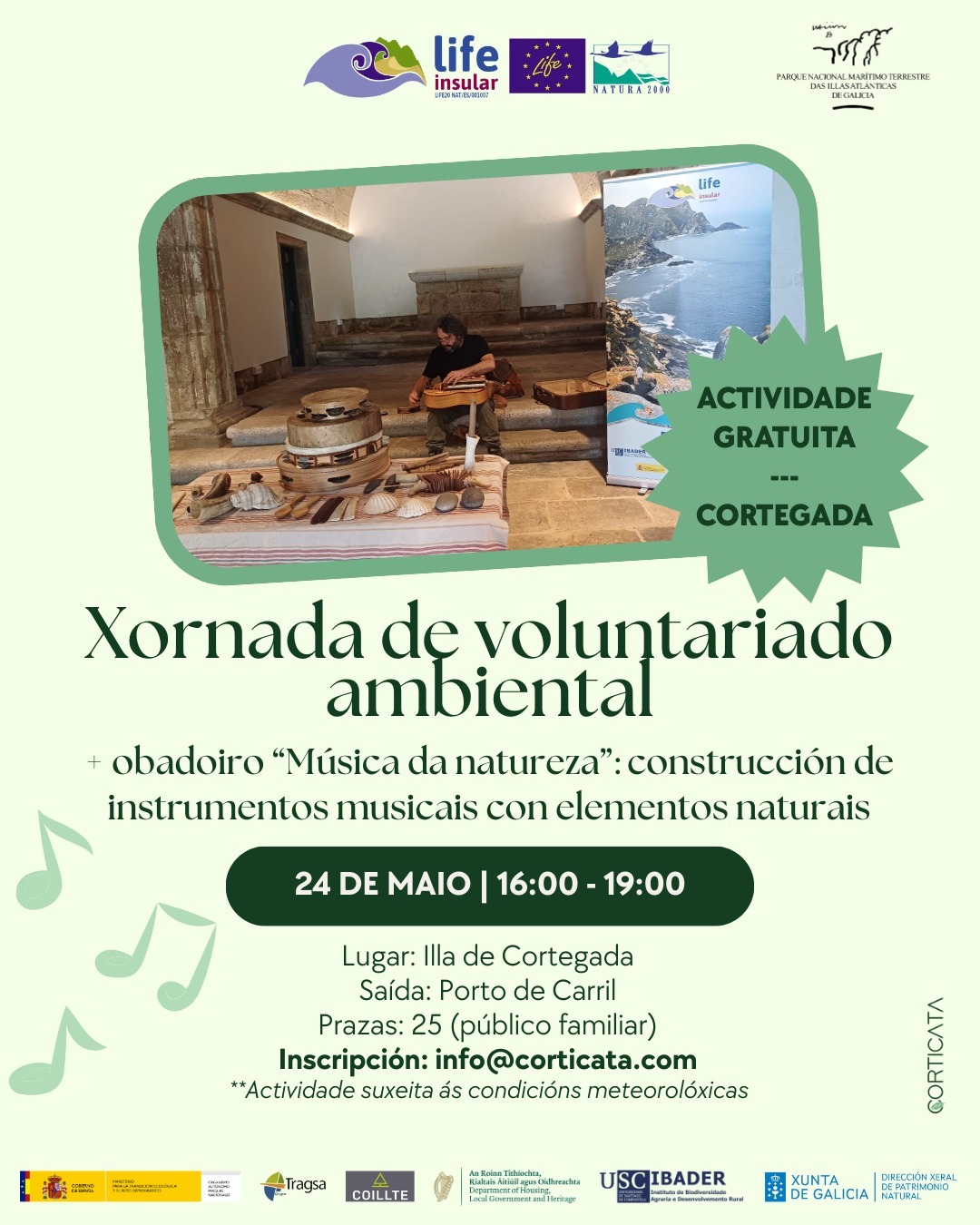 2025/05/24: LIFE INSULAR organizes an environmental volunteering day on the island of Cortegada