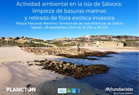 2024/09/30: PLANCTON 2024. Limpieza de basura marina y retirada de flora exótica invasora de la isla de Sálvora PNMTIAG