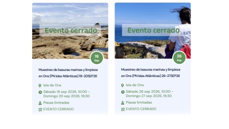 2026/08/21: Formación y práctica de muestreo de basura marina y limpieza de playa en la isla de Ons